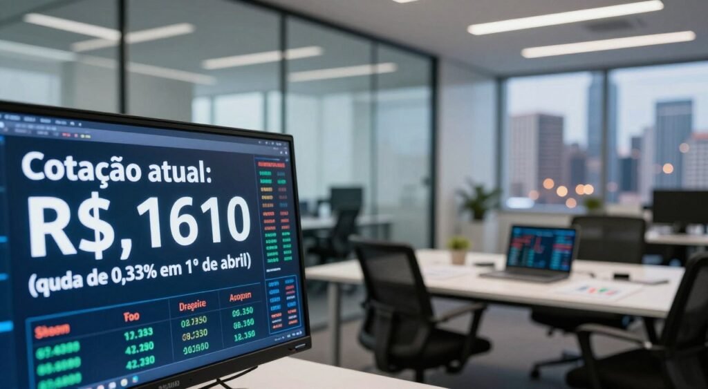 Cotação atual: R$ 5,1610 (queda de 0,33% em 1º de abril)